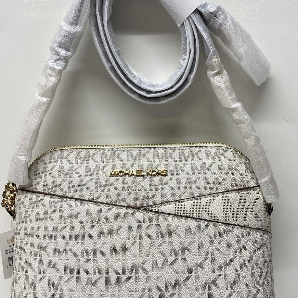 Michael Kors Jet Set Travel Medium Logo Dome Crossbody Bag